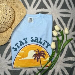 Comfort Colors Sky Blue 'Stay Salty' Tee